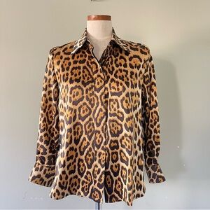 Yves Saint Laurent Animal print button down shirt size Medium